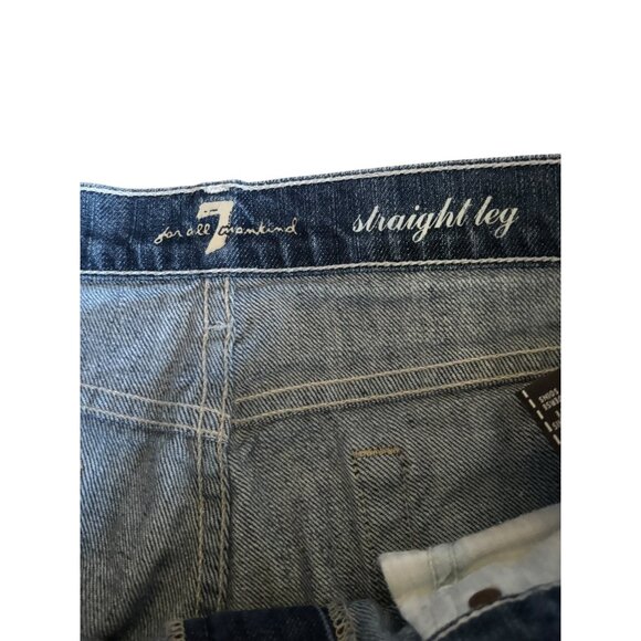 7 For All Mankind Women's Straight Leg Jeans In a Medium Wash - Picture 3 of 8